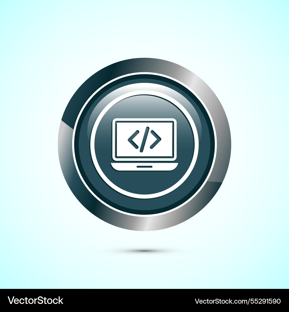 Codierung Icon Design Web Entwicklung grau vektorbild