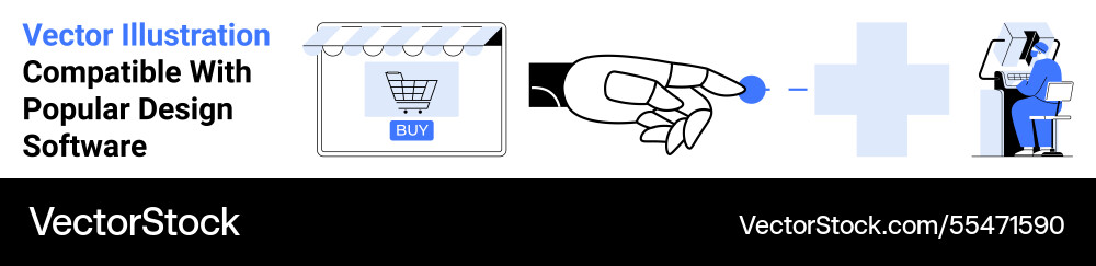 Digital shopping integration featuring ai robotics Vector Image