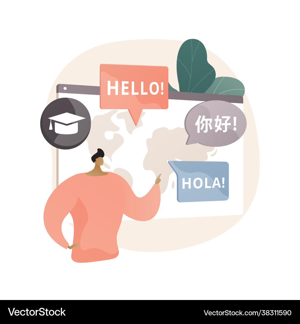 Foreign language workshop abstract concept Foreign language workshop abstract concept vector image