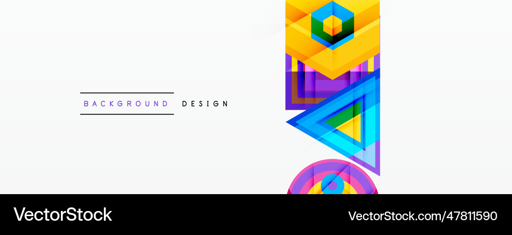 Geometric shapes design with dynamic shadow Vector Image