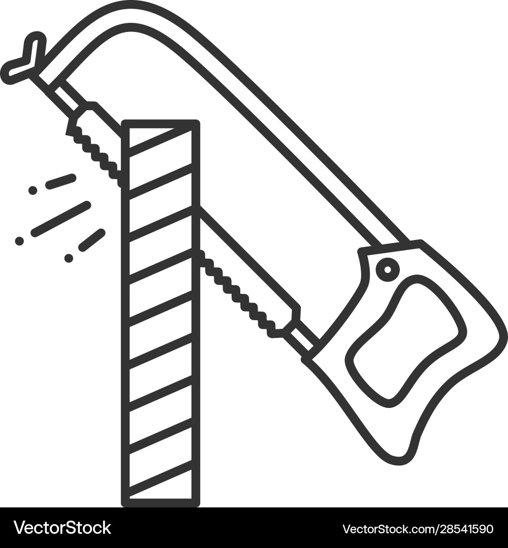 Hacksaw linear icon thin line Vector Image