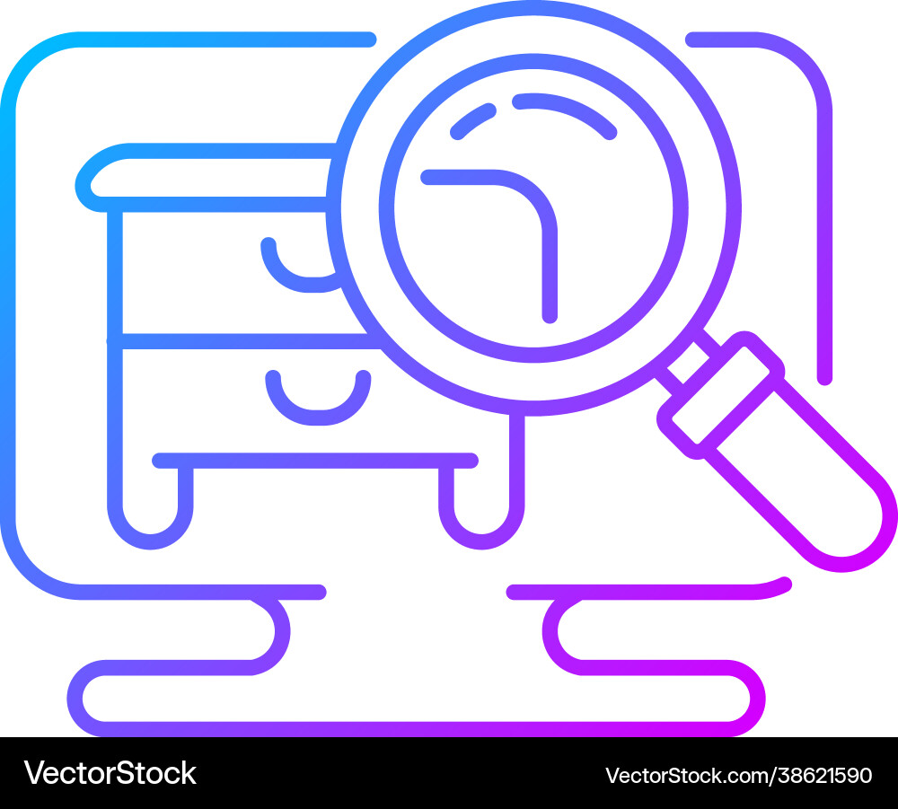 Hidden object game gradient linear icon vector image