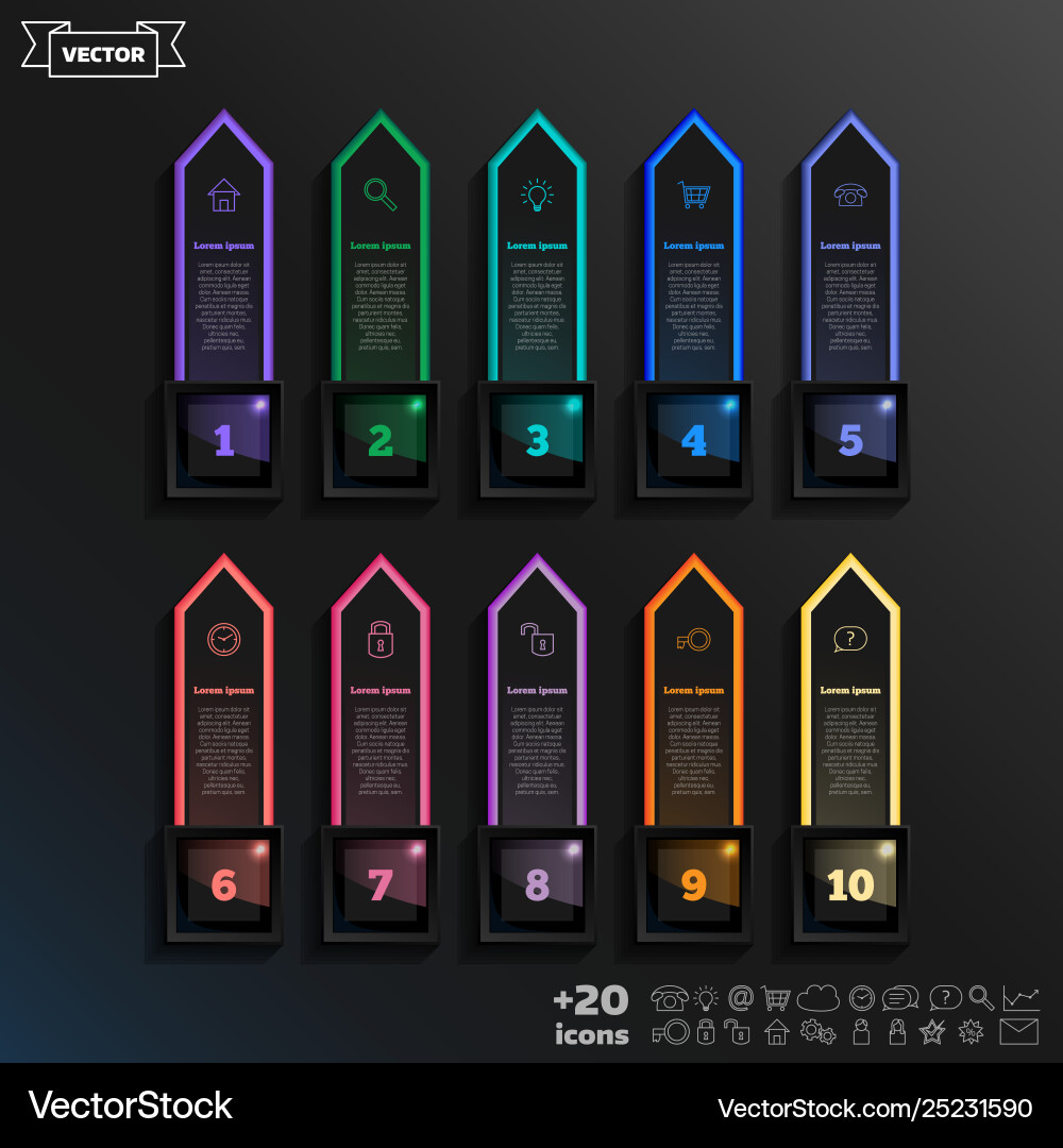 Infographic design list with colorful square Infographic design list with colorful square vector image