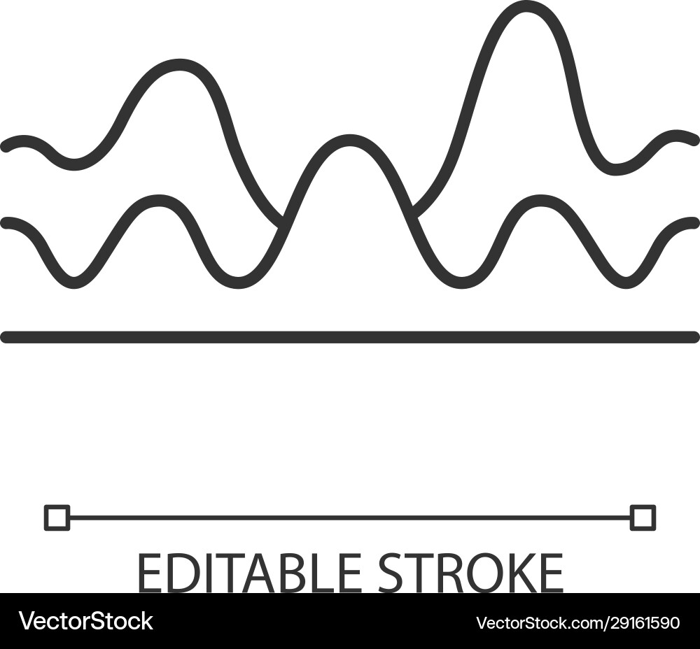 Overlapping waves linear icon thin line sound Vector Image