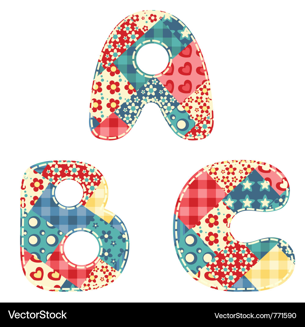 Patchwork Alphabet Blocks vector image