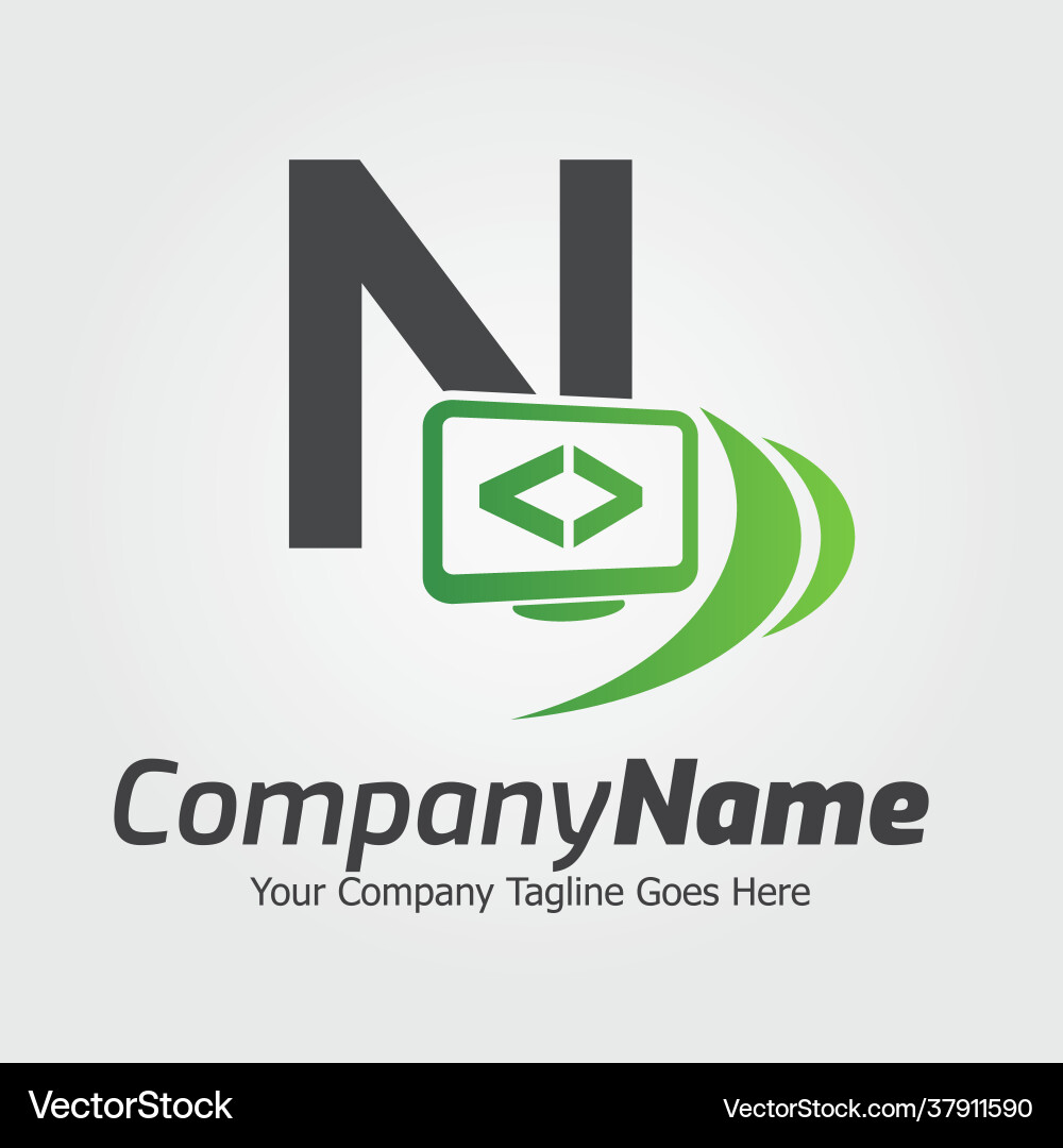 Programming code and computer monitor logo Vector Image