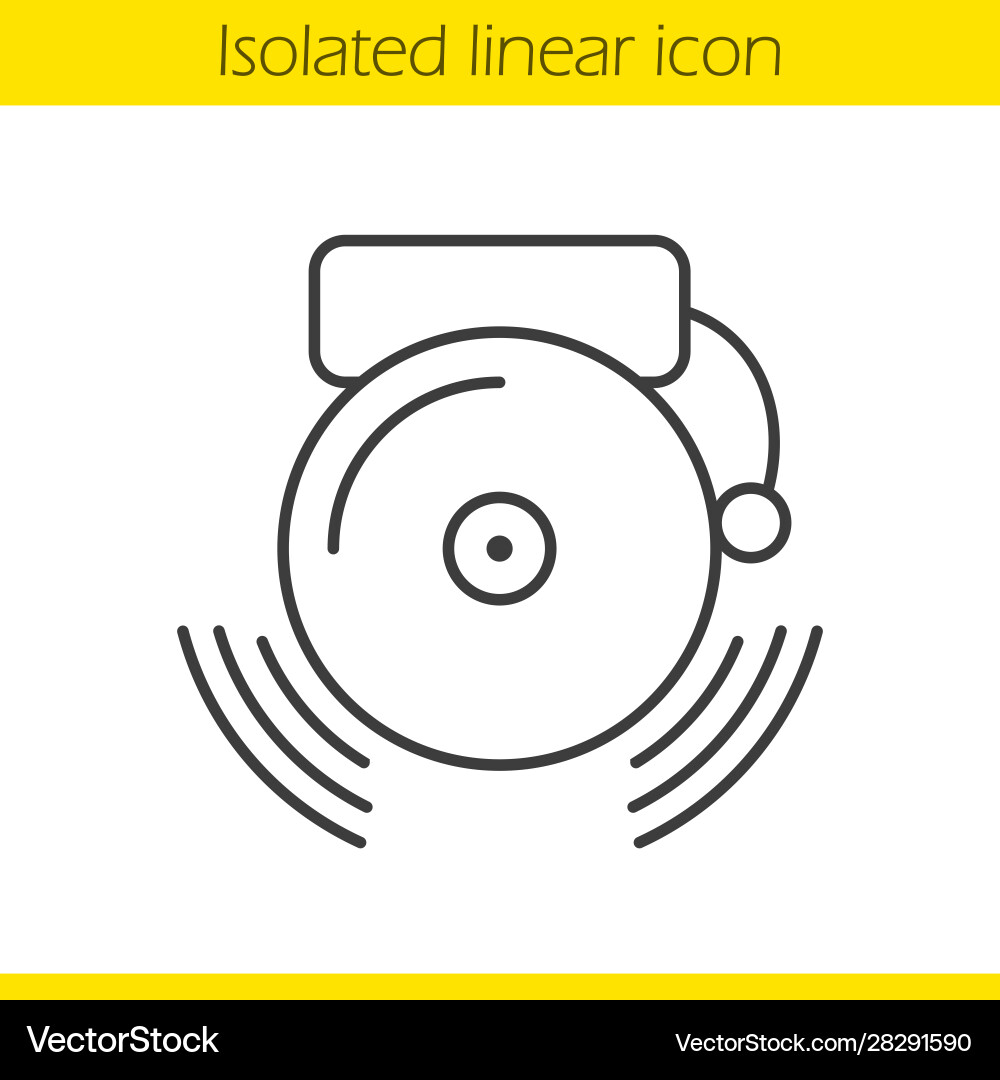Ringing school bell linear icon Royalty Free Vector Image