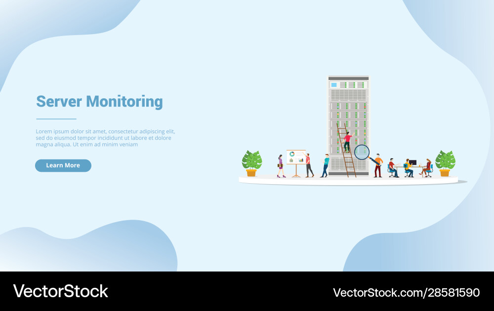 Server monitoring or analysis for website Server monitoring or analysis for website vector image