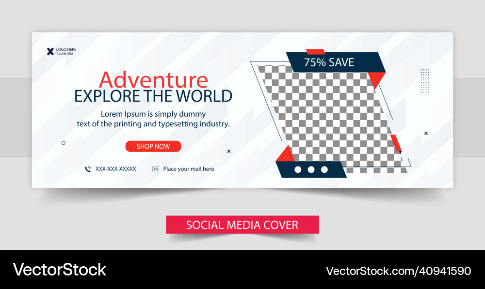 Social Media Holiday Cover vector image