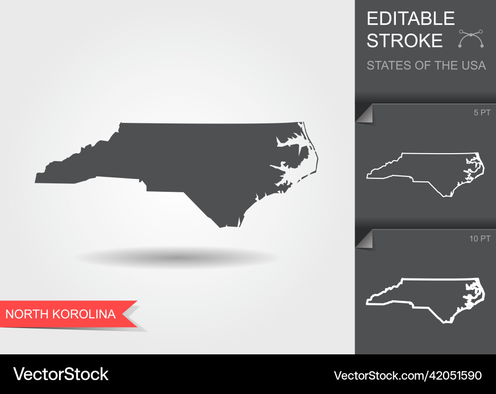 Stylized map of the us state north carolina Stylized map of the us state north carolina vector image