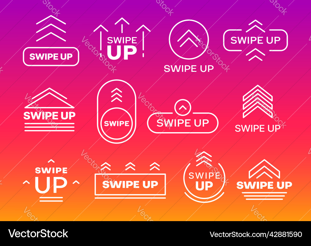 Swipe Up Icons - UI Buttons vector image