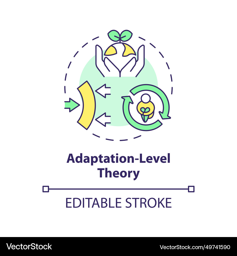 Thin line colorful adaptation level theory icon Thin line colorful adaptation level theory icon vector image