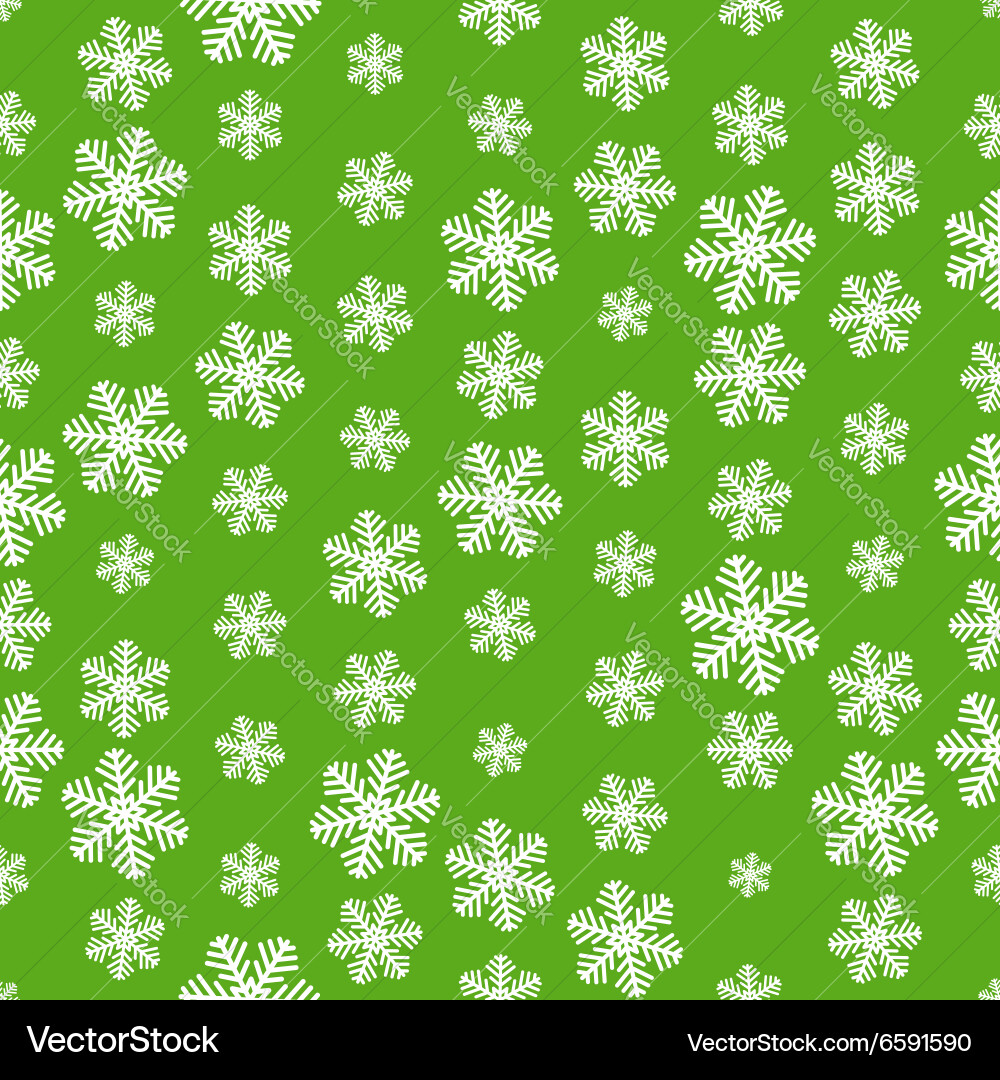 White Snowflake Seamless Pattern vector image
