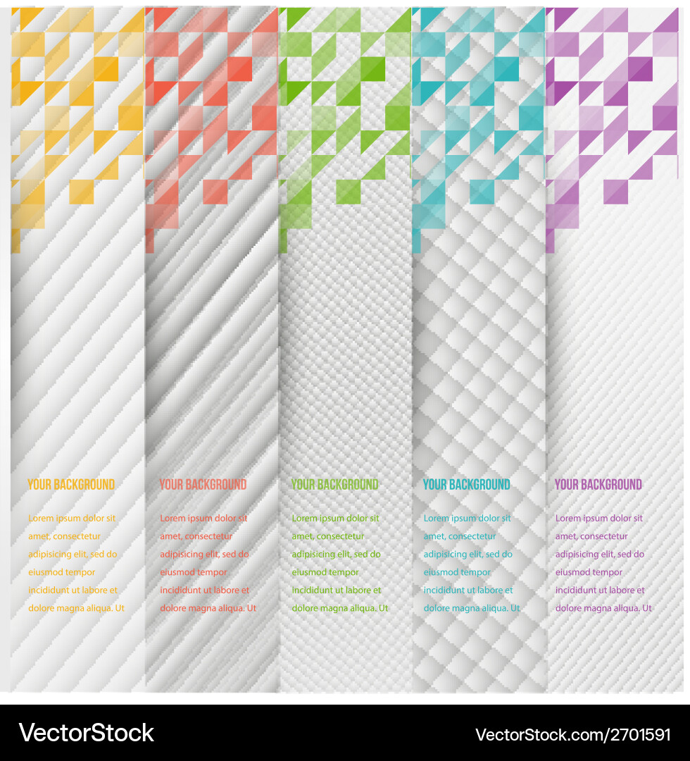 Abstract triangle template banner color set Vector Image