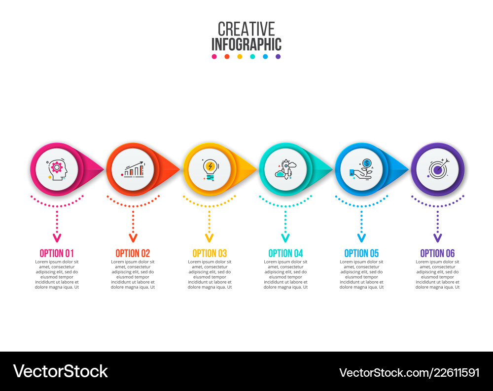 Arrows Data Visualization Template vector image