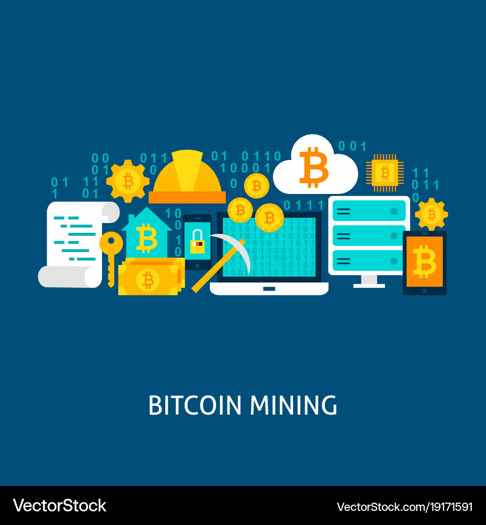 Bitcoin Mining Concept vector image