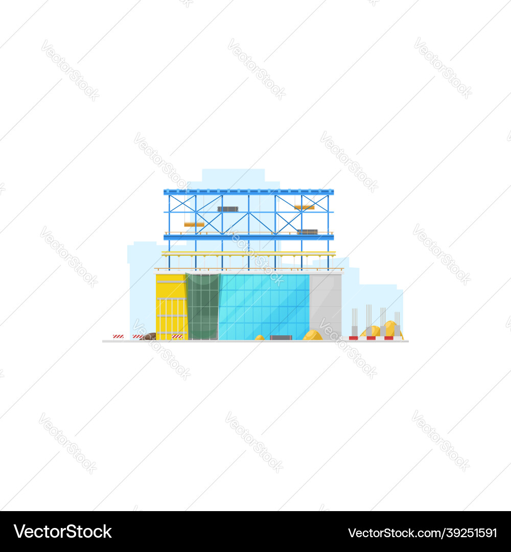 Building construction site isolated warehouse icon Building construction site isolated warehouse icon vector image