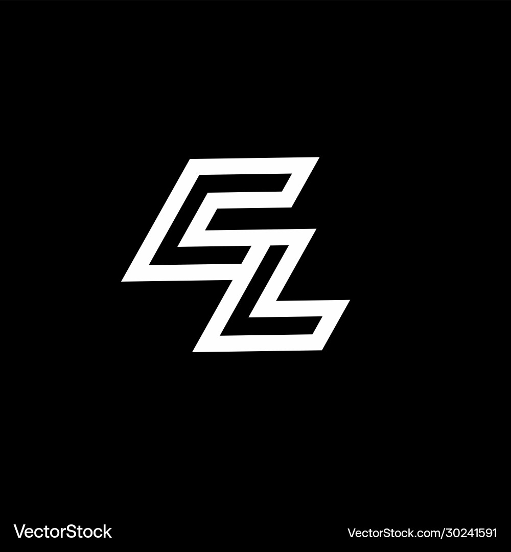 Cl logo monogram with up to down style negative vector image