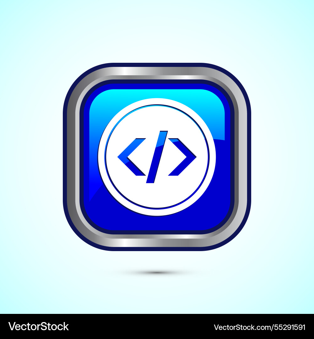 Coding icon design web development blue Coding icon design web development blue Vector Image