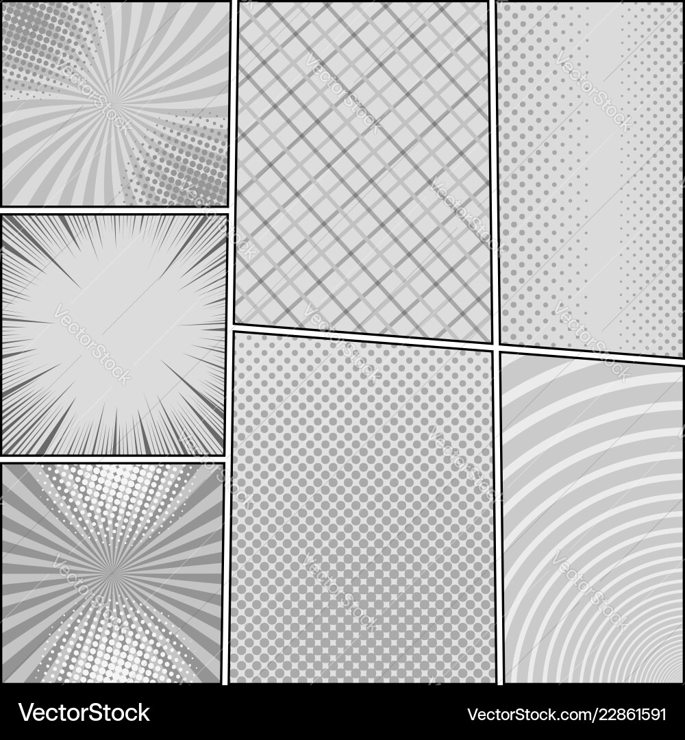 Comic Buchseite monochromes Konzept Comic Buchseite monochromes Konzept vektorbild