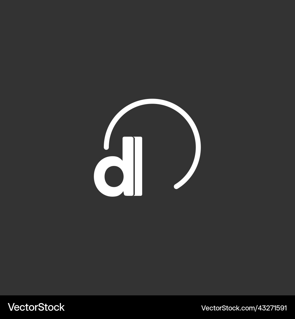 Dl initial logo with rounded circle vector image