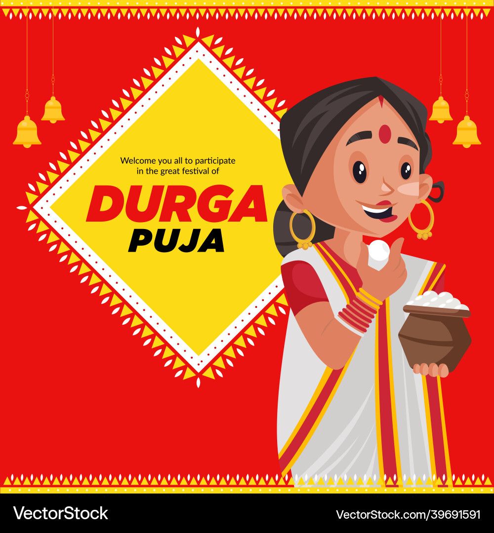 Durga puja banner design Durga puja banner design vector image
