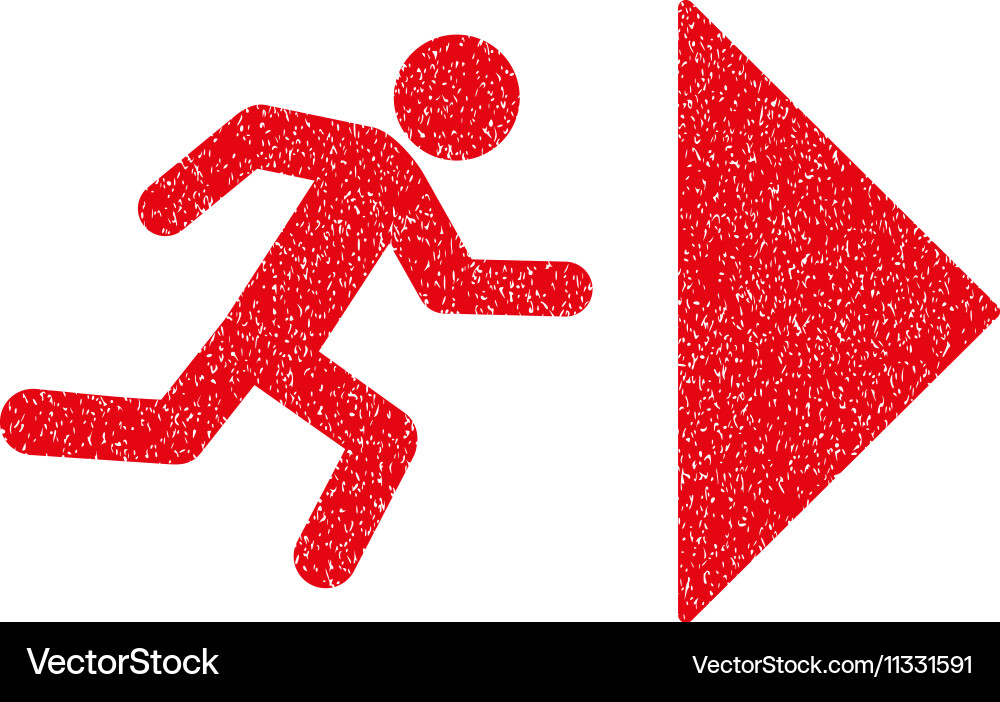 Exit direction grainy texture icon vector image