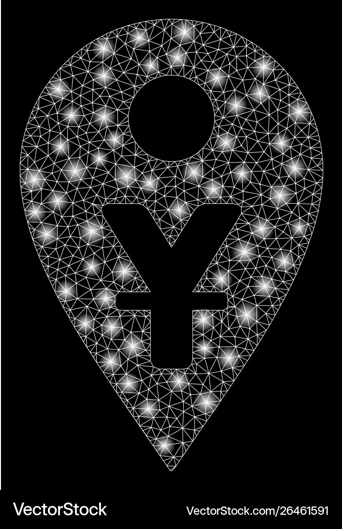 Flare mesh wire frame yuan map marker with Flare mesh wire frame yuan map marker with vector image