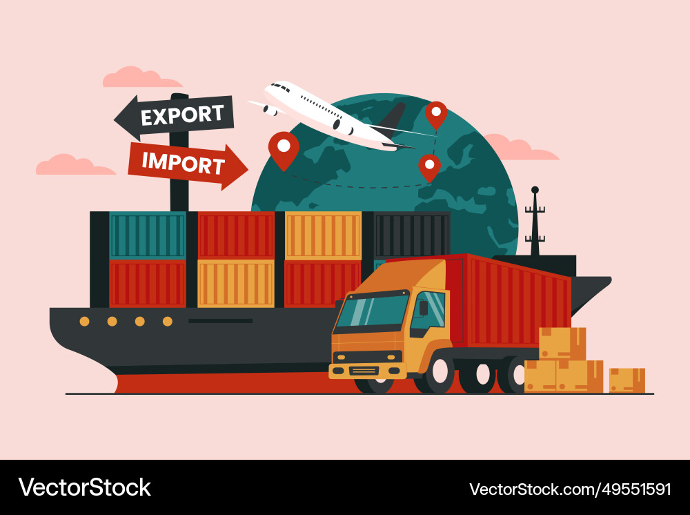 Global logistic distribution service concept Global logistic distribution service concept vector image