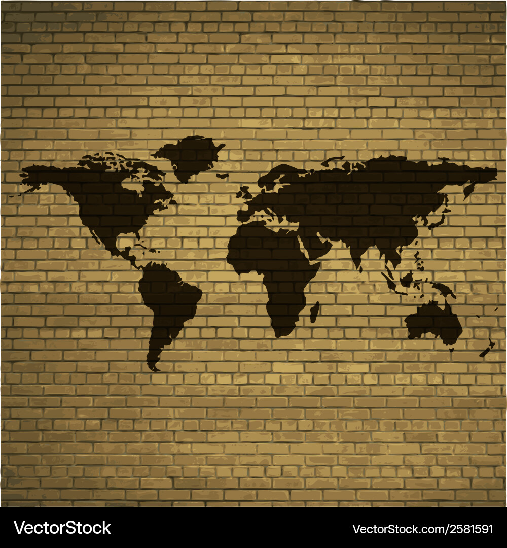 Global Map Icon - Flat Style Vector Image