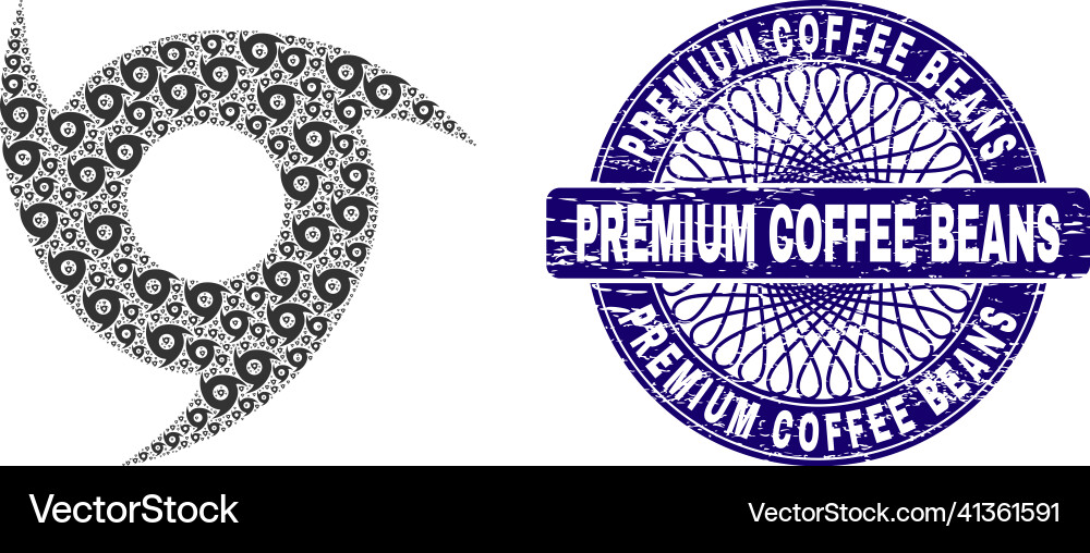 Hurricane recursive composition of items vector image