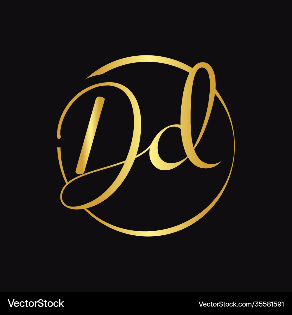 Initial dd script letter type logo design Initial dd script letter type logo design vector image