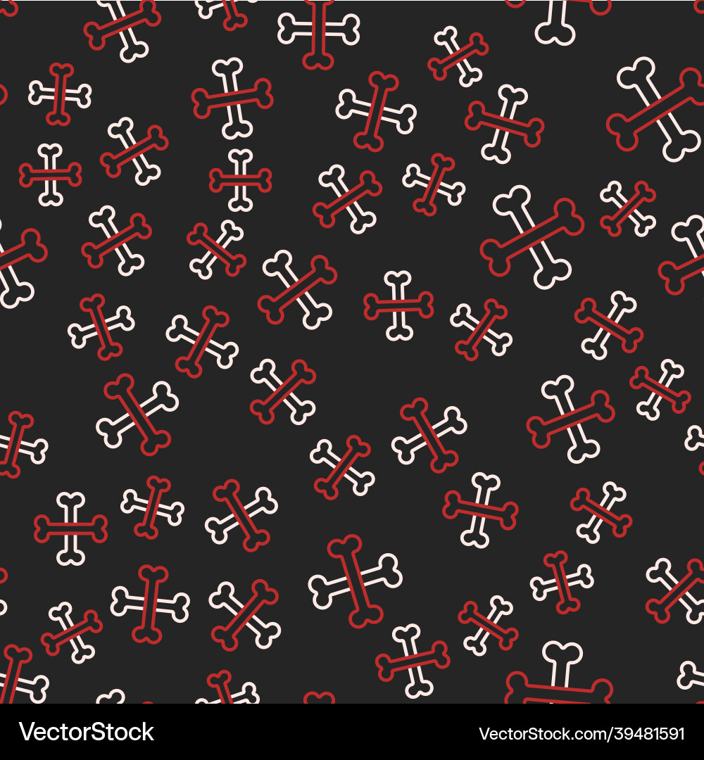 Line crossed bones icon isolated seamless pattern Vector Image