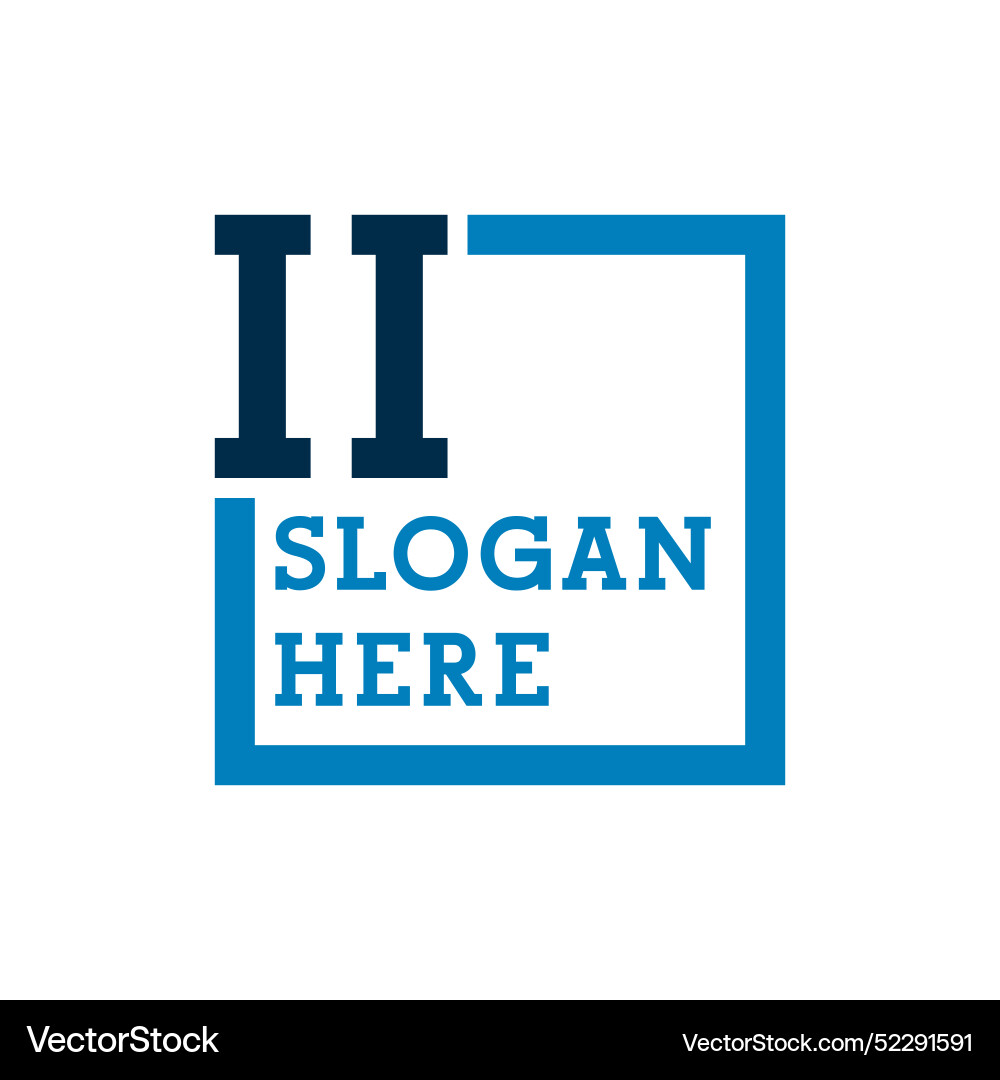 Minimal initials logo letters i and ii initial Vector Image