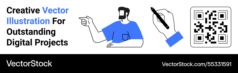 Modern design elements with man gesturing digital Modern design elements with man gesturing digital vector image