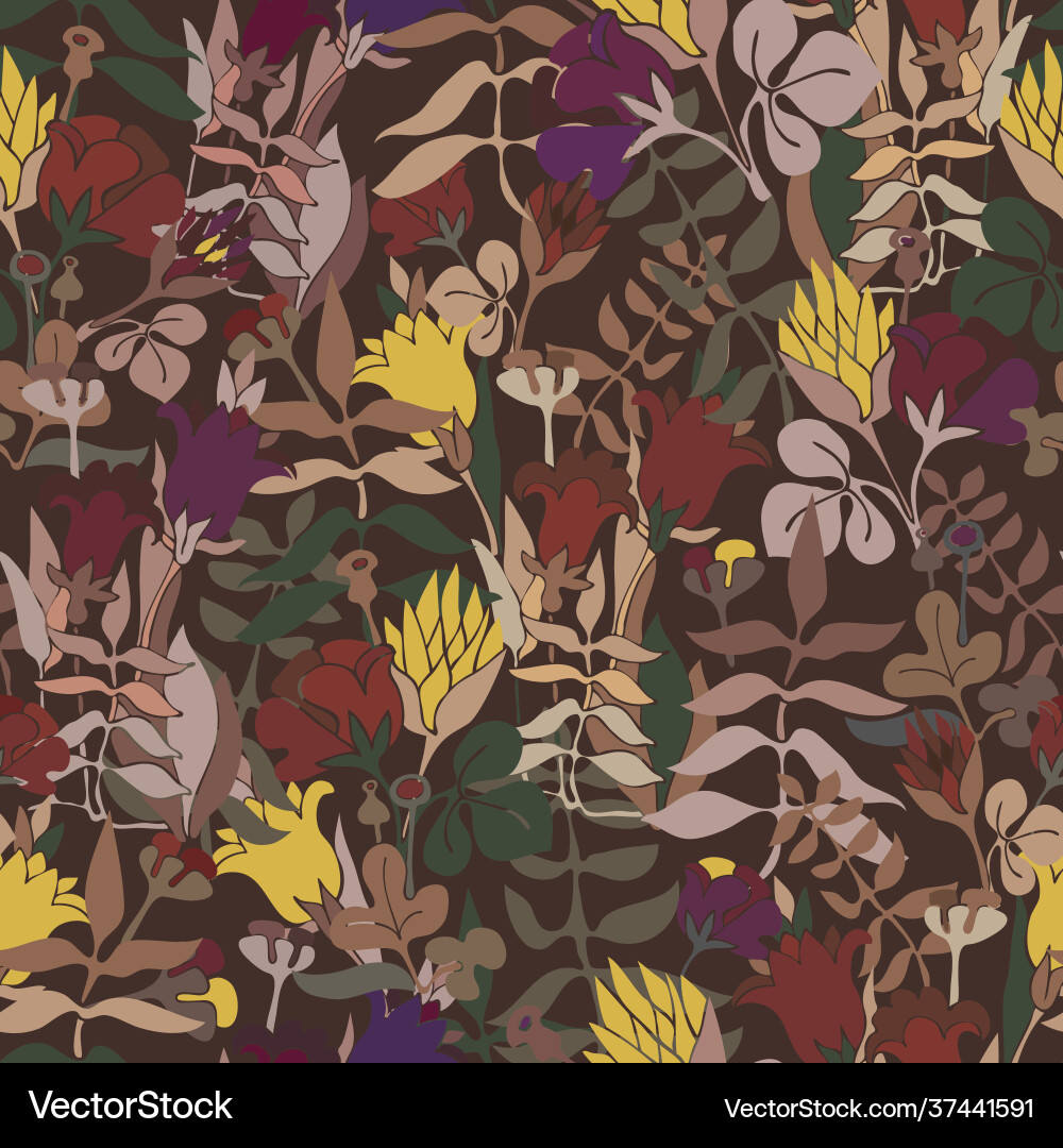 Seamless colorful design pattern botanical Seamless colorful design pattern botanical vector image