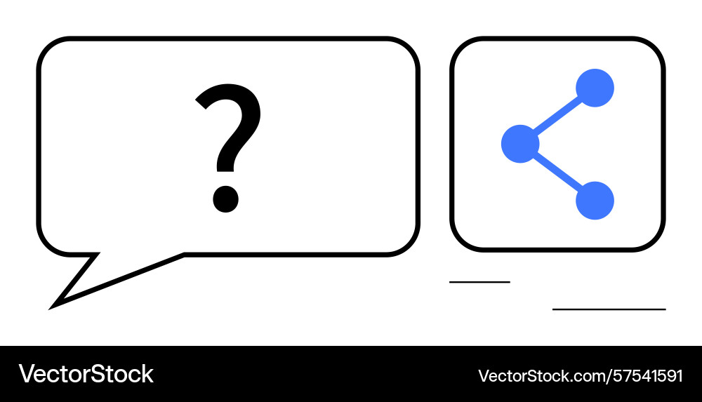 Speech bubble with question mark and share icon Speech bubble with question mark and share icon vector image