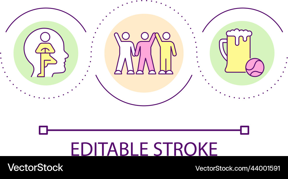 Spending time with friends and alone loop concept Vector Image