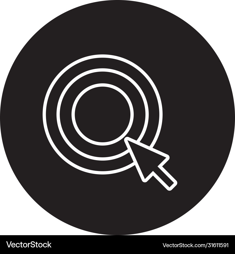 Target arrow block and line style icon Target arrow block and line style icon vector image