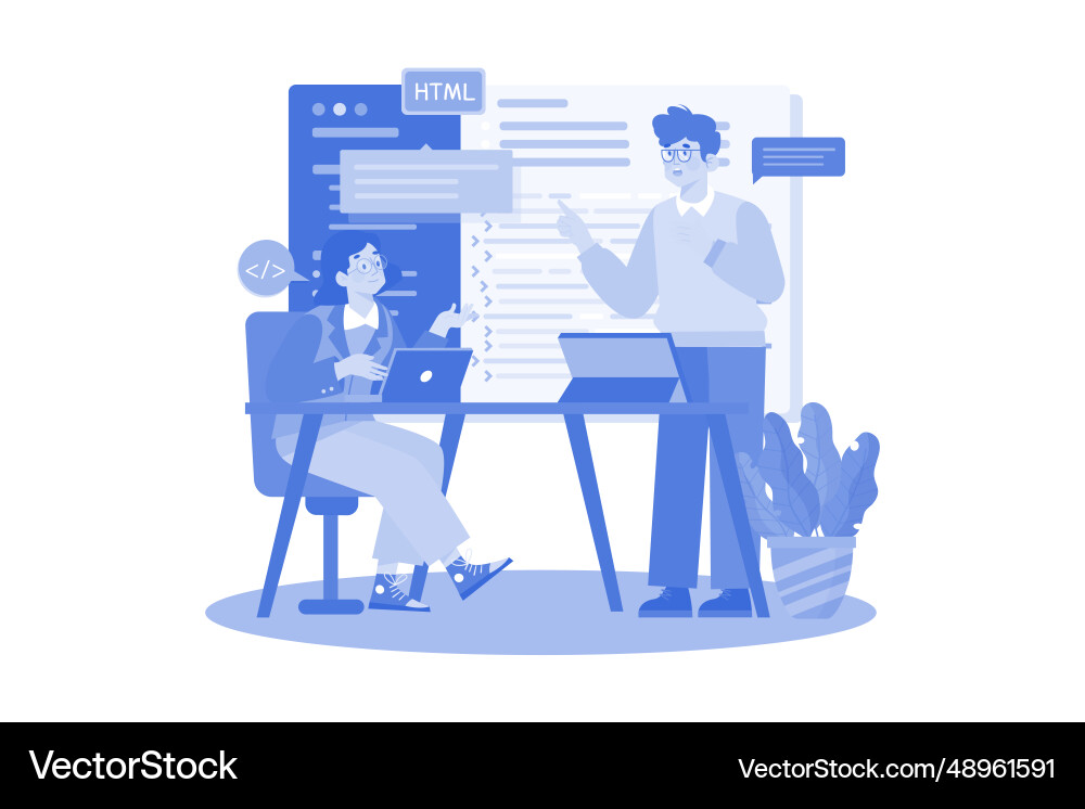 Team schreibt Code-Programmierung für App oder Website Team schreibt Code-Programmierung für App oder Website Vektorbild