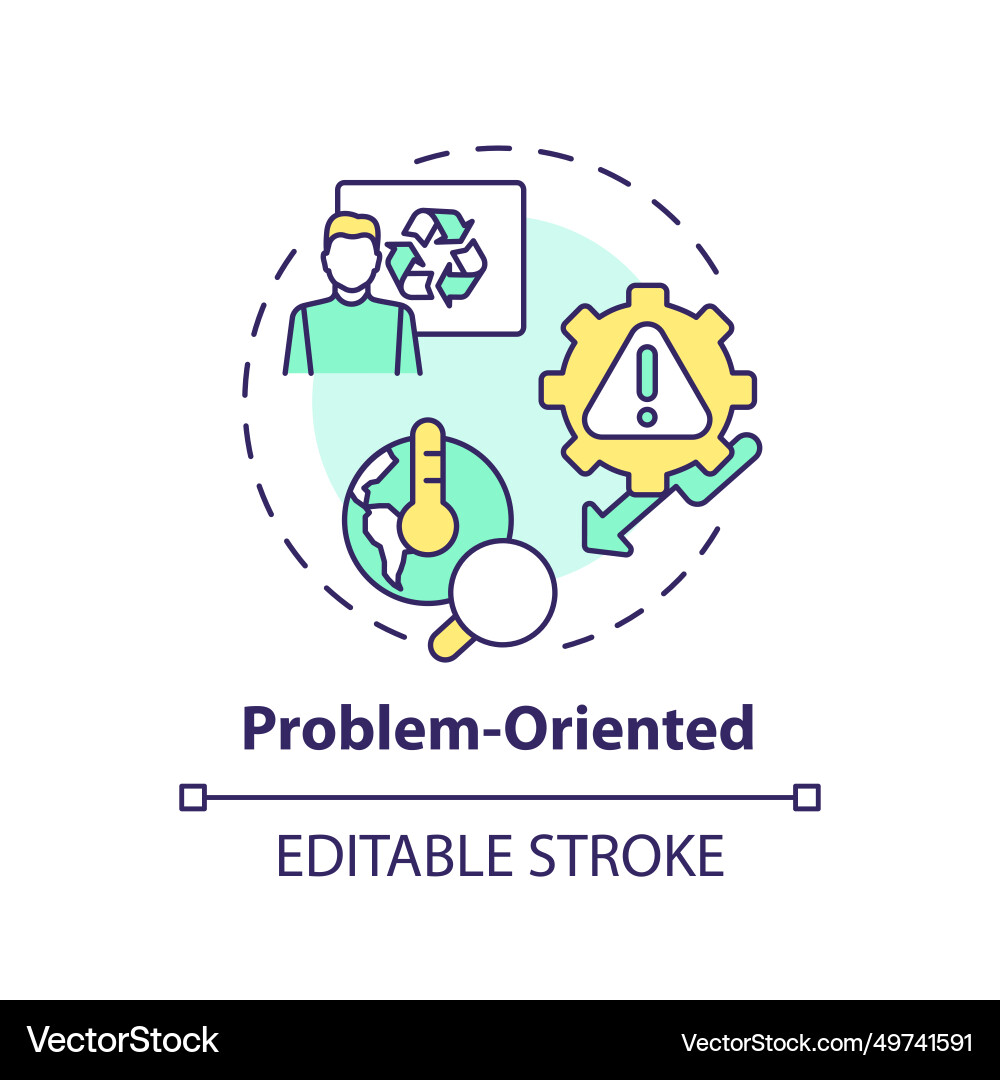 Thin line simple colorful problem oriented icon Thin line simple colorful problem oriented icon vector image