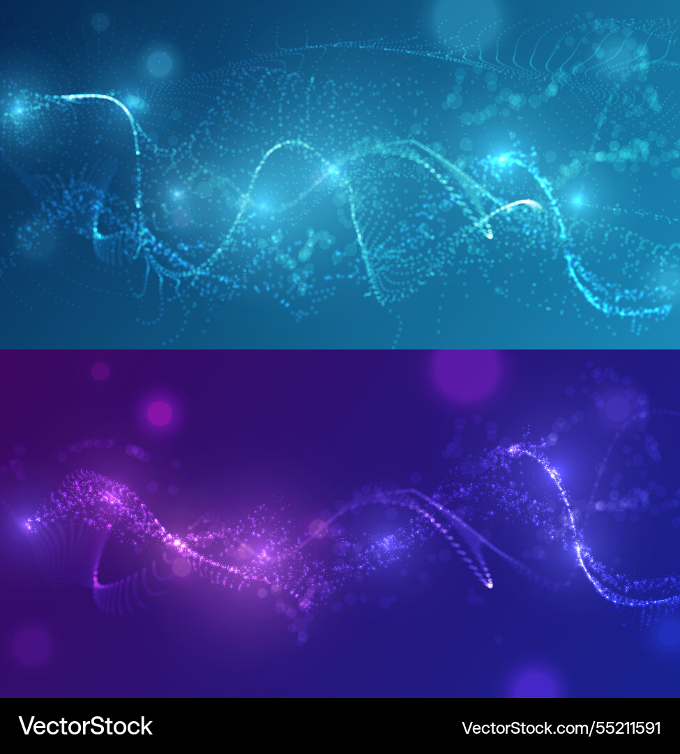 Waves of many lines flowing particles and sparkles Waves of many lines flowing particles and sparkles vector image