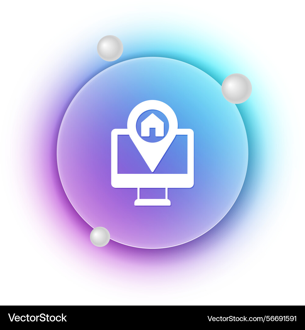 White computer monitor and folded map Vector Image