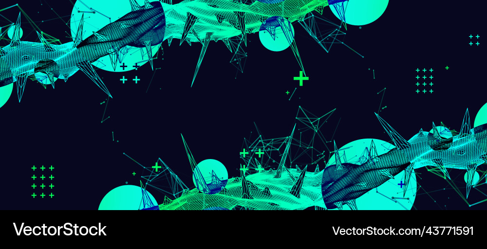 Wireframe science background with plexus effect Vector Image