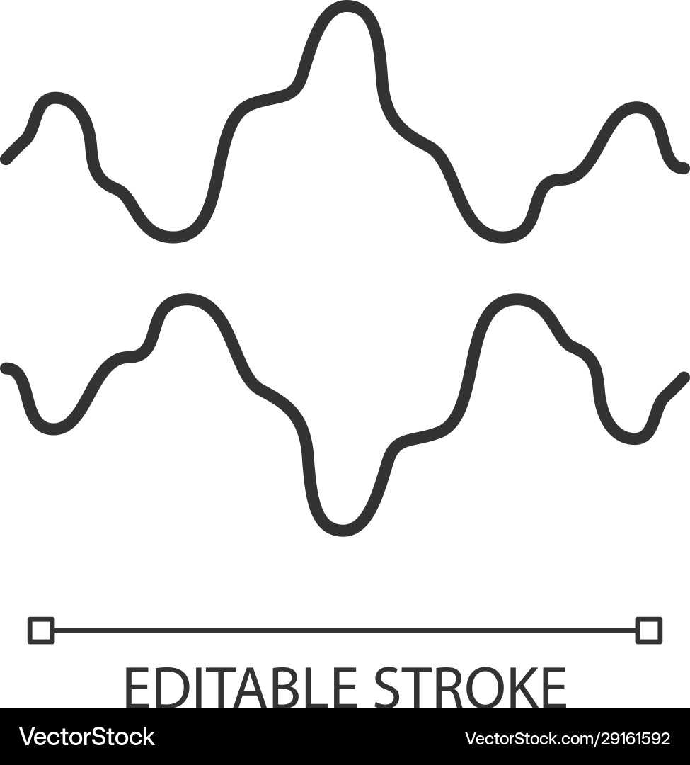 Abstract fluid waveforms linear icon thin line Abstract fluid waveforms linear icon thin line vector image