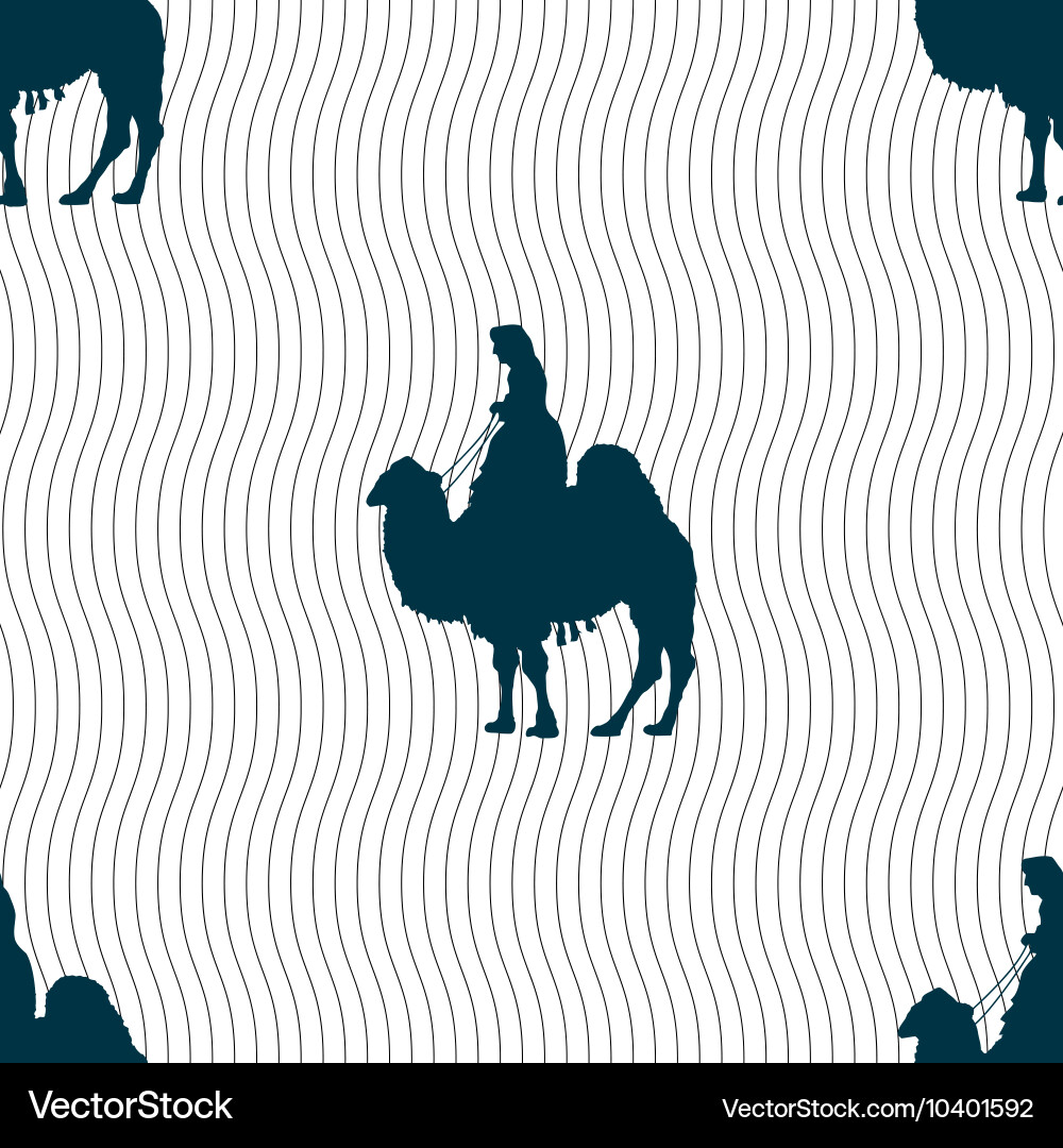Camel sign seamless pattern with geometric texture vector image