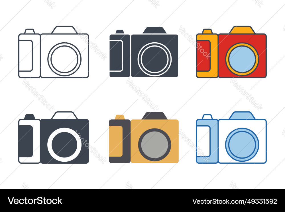 Camera icon collection with different styles Vector Image