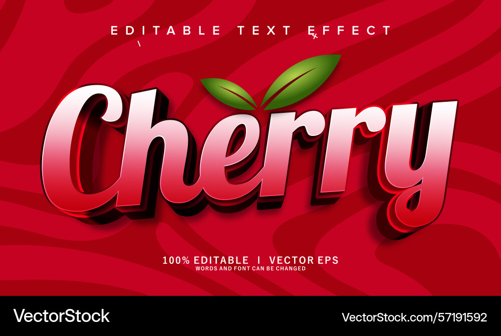Cherry text effect with modern style design Cherry text effect with modern style design vector image