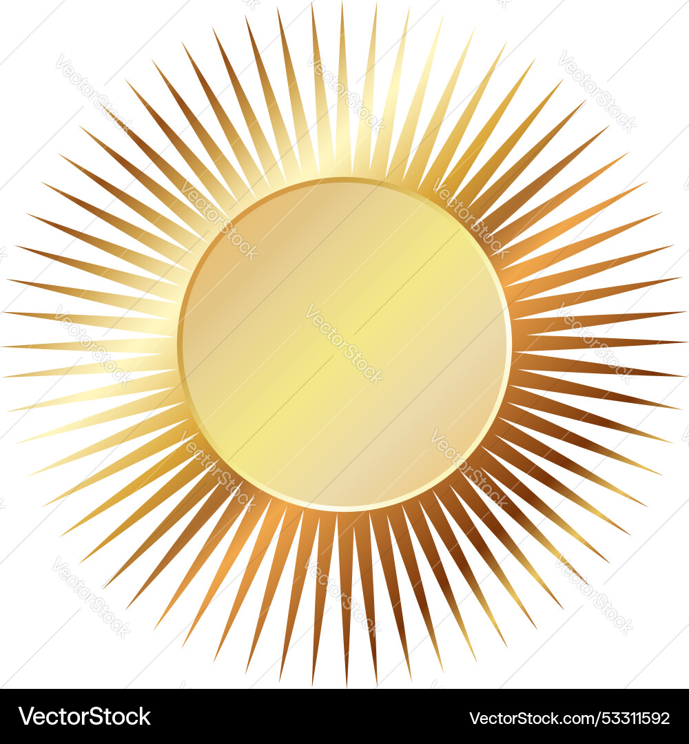 Circle with golden rays unique design Vector Image
