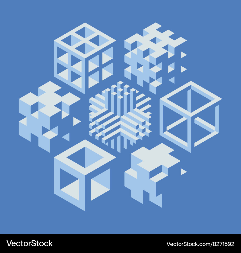 Cubical objects Vector Image